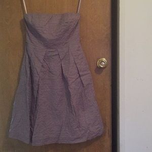Purple strapless shirt dress